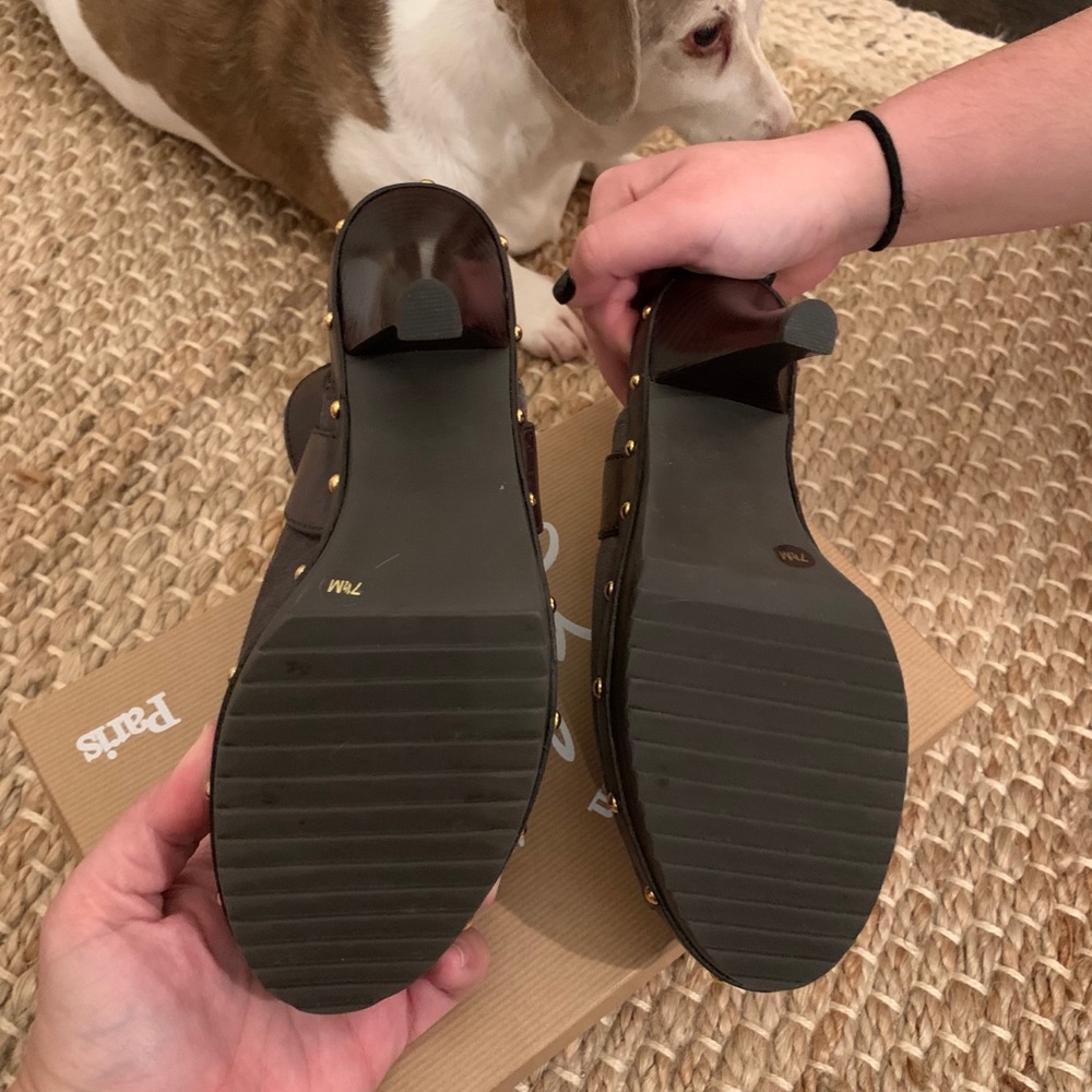 Tory Burch Gray Suede Bilson Clog Sandals